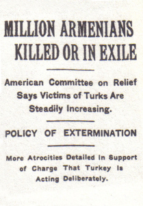 An article by the New York Times dated 15 December 1915 states that one million Armenians had been either deported or executed by the Ottoman government.